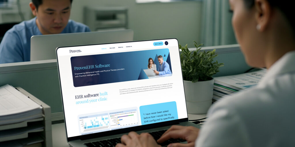Healthcare providers looking at website